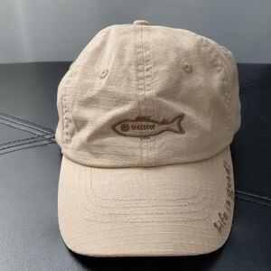 Beige Fish Embroidered Baseball Cap - Pets Fish